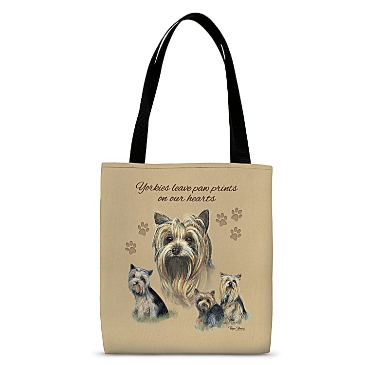 Yorkie Fabric Tote Bag