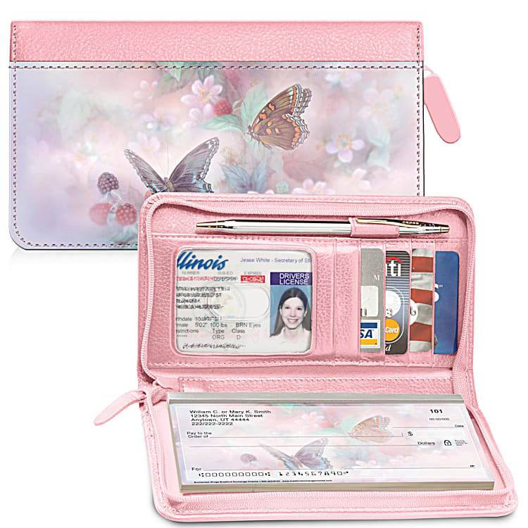 Checkbook Wallet for Women Checkbook Cover Leather Checkbook 