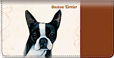 Boston terrier checkbook cover outlet