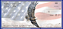 God Bless America Patriotic Eagle and Flag Personal Checks