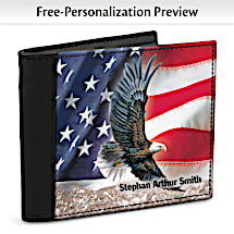 An All-American, Leather-Accented Wallet with a Patriotic Design 