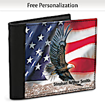 An All-American, Leather-Accented Wallet with a Patriotic Design 