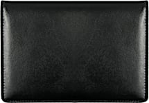 Black Top-Stub Leather Checkbook Cover