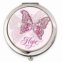 Breast Cancer Awareness Butterfly On the Wings of Hope Compact Mirror