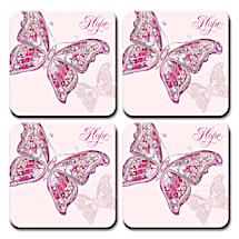 Our Coasters for Breast Cancer Support are Also a Pretty Parking Spot for Beverages
