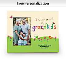 Show Off Their Smiling Faces with Our Grandkids Rule! Personalized Picture Frame
