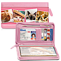 Rescued is Something to Purr About Zippered Checkbook Cover