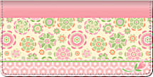 Be Happy Checkbook Cover, Pretty In Pink Checkbook Cover, Floral Pattern Checkbook Cover