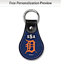 Detroit Tigers Leather Key Ring