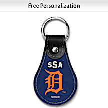 Detroit Tigers Leather Key Ring