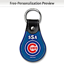 Chicago Cubs Leather Key Ring
