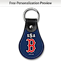 Boston Red Sox Leather Key Ring