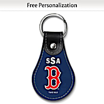 Boston Red Sox Leather Key Ring