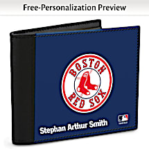 Show Your Red Sox™ Loyalty and Keep Cards Safe with this Leather-Accented RFID Wallet!