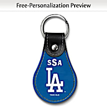 Los Angeles Dodgers Leather Key Ring