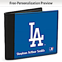 Show Your Dodgers™ Loyalty and Keep Cards Safe with this Leather-Accented RFID Wallet!