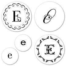 Monogram E Peel & Stick Interchangeable Stamp Set 