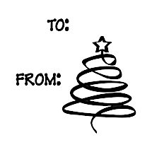 Christmas Tree Gift Tag Stamp 