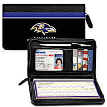 Leather Baltimore Ravens Zippered Wallet For Your Favorite NFL Football Team