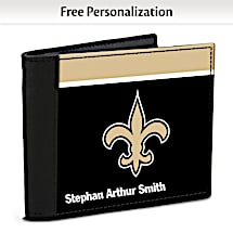 Show Your Favorite Football Team Loyalty and Keep Cards Safe with this Leather-Accented RFID Wallet!