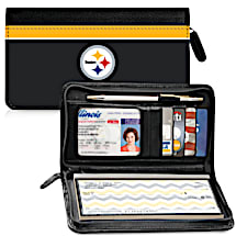 Leather Pittsburgh Steelers Zippered Wallet For Your Favorite NFL Team