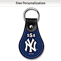 NY Yankees Leather Key Ring