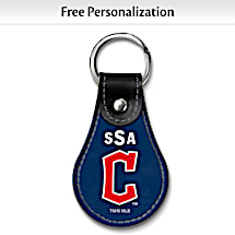 Cleveland Guardians Leather Key Ring