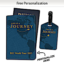 Share Your Love of Air Travel With Our Life Is A Journey Luggage Tag & Coordinating Passport Cover Set