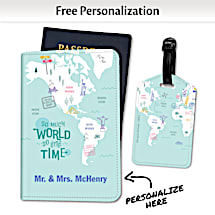 Share Your Love For Traveling With Our So Much World Luggage Tag & Coordinating Passport Cover Set
