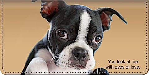 Boston terrier checkbook cover outlet