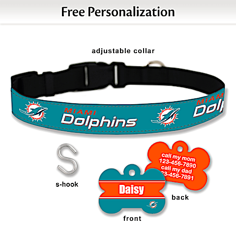 Miami dolphins dog collar sales