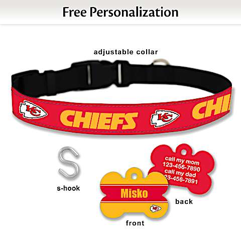 Kansas City Chiefs Dog Collar & Pet ID Tag