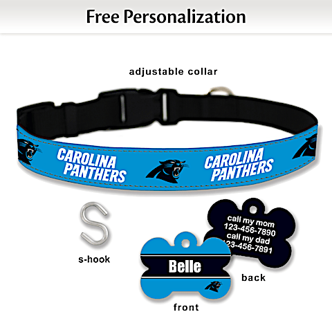 NFL North Carolina Panthers Collar and Personalized Tag Set