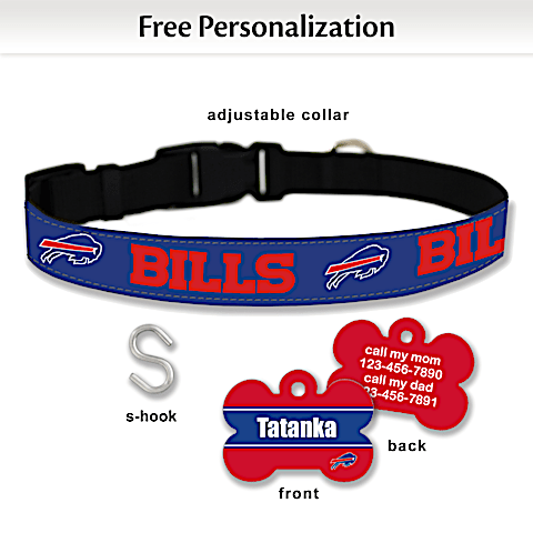 NFL Buffalo Bills Pet Collar and Personalized Tag Set | Bradford Exchange Checks