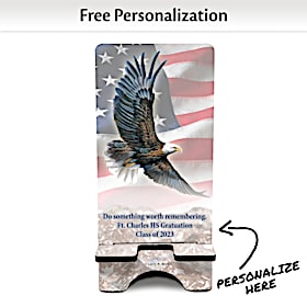 God Bless America Personalized Art Phone Stand