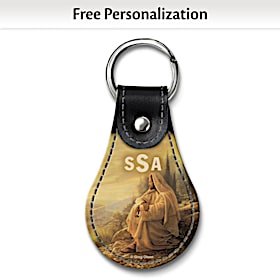 Jesus, Light of the World Leather Key Ring