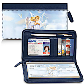 Angel Kisses Zippered Checkbook Cover Wallet