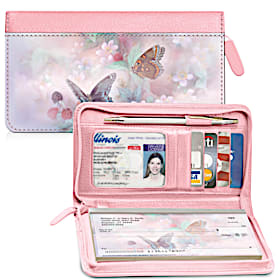 Lena Lius Enchanted Wings Zippered Checkbook Cover Wallet
