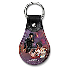 Remembering Elvis(TM) Leather Key Ring