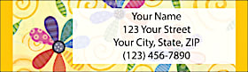 Flower Power Return Address Label