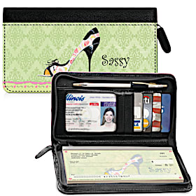 Stepping Out Zippered Checkbook Cover Wallet
