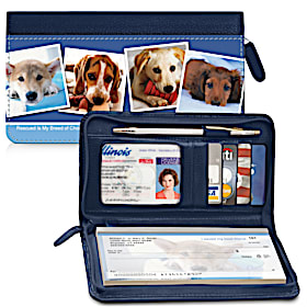 Rescued is My Breed of Choice Zippered Checkbook Cover Wallet