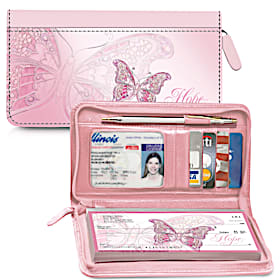 On The Wings of Hope Zippered Checkbook Cover Wallet