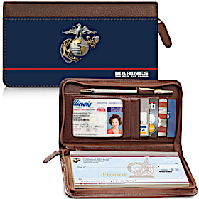 USMC Genuine Zippered Checkbook Cover Wallet