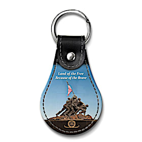 Honoring Our Veterans Leather Key Ring