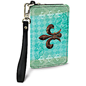 Fleur de Lis Small Wristlet Purse