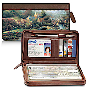 The Best of Thomas Kinkade Zippered Checkbook Cover Wallet
