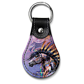 Painted Ponies Leather Key Ring