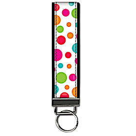 Polka Dots Wristlet Keychain