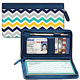 Chevron Chic Zippered Checkbook Cover Wallet